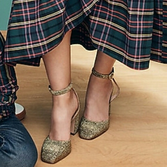 J. Crew Harlow Ankle Strap Pump in Gold Lurex NWOT - Picture 8 of 8